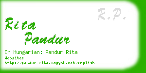 rita pandur business card